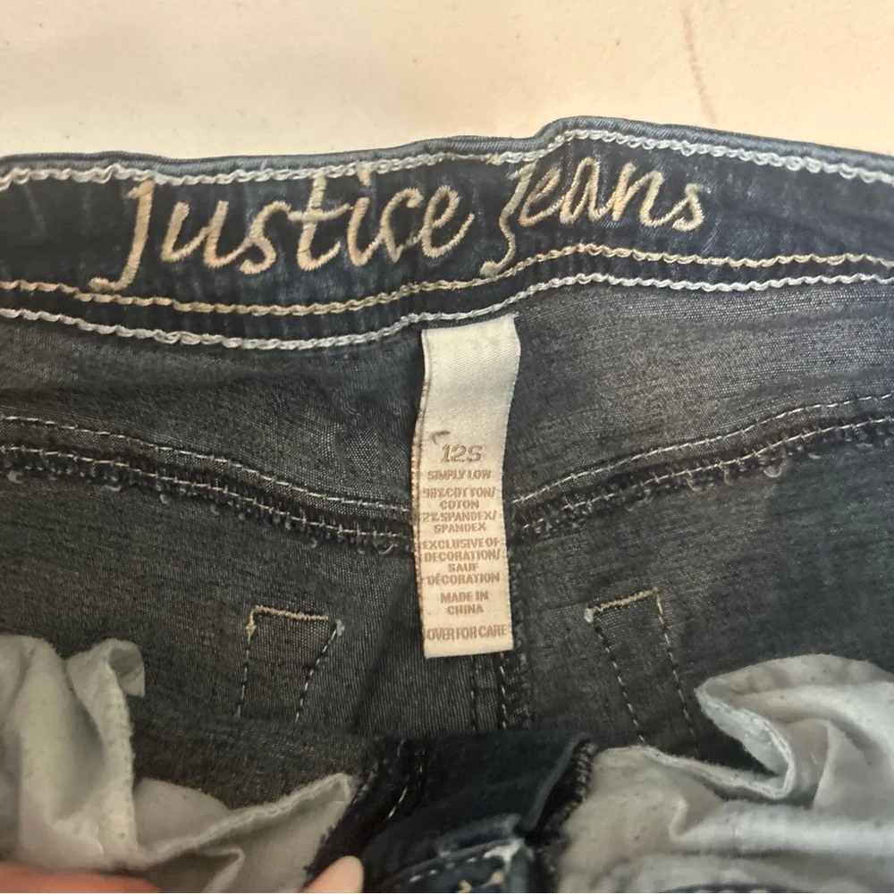 Justice Jeans‎ Kids Simply Low Y2K Skinny Jeans Western Cowgirl Size 12S Girls